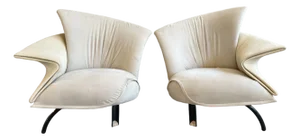 1980s Vintage Italian Chairs in the Manner of Giorgio Saporiti - A Pair