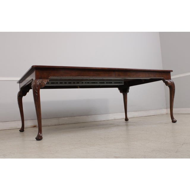 Baker Stately Homes Walnut Dining Room Table For Sale - Image 10 of 17