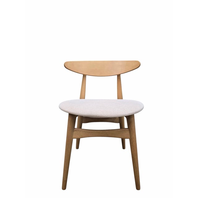 Brown Mid 20th Century MCM Beachwood Hans Wegner Style Chair For Sale - Image 8 of 8