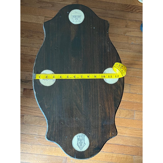 Wood Late 19th Century Antique Victorian Decal Inlay Parlor Table With Spool-Turned Trestle Base For Sale - Image 7 of 12