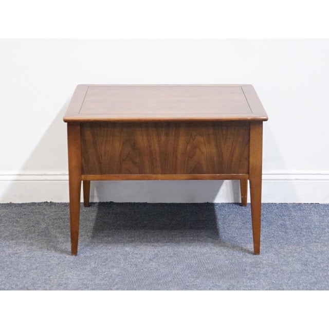 Broyhill Furniture Solid Walnut MCM Mid-Century Modern 20" Accent End Table For Sale - Image 10 of 12