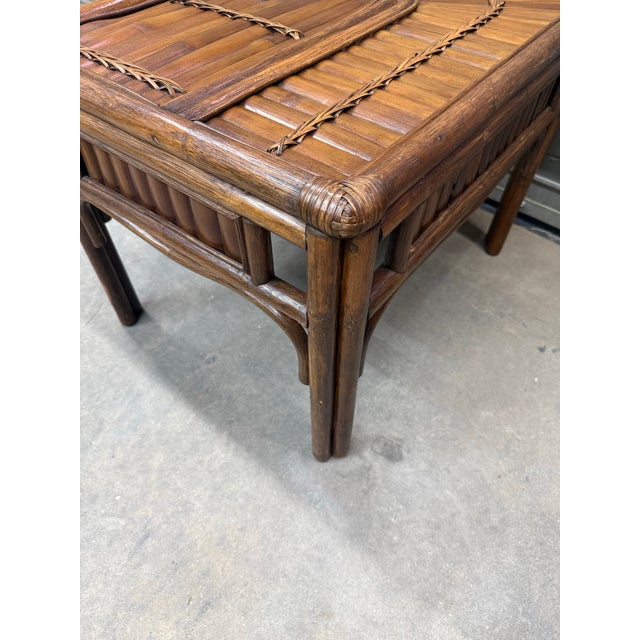 1970s Split Bamboo Rising Sun Side Table For Sale - Image 12 of 12