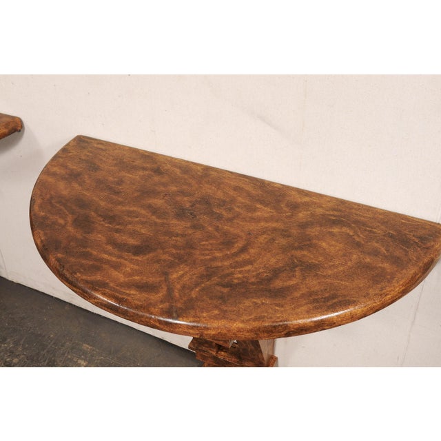 Brown 19th C Architectural Fragment Wall Consoles - A Pair For Sale - Image 8 of 12