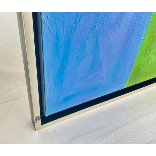 Green 1990s Large Abstract Color Field Oil Painting by H. Scott, Framed For Sale - Image 8 of 18