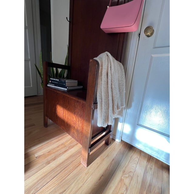 Antique Harris Lebus Quarter-Sawn Oak Hall Tree - Restored For Sale - Image 12 of 18