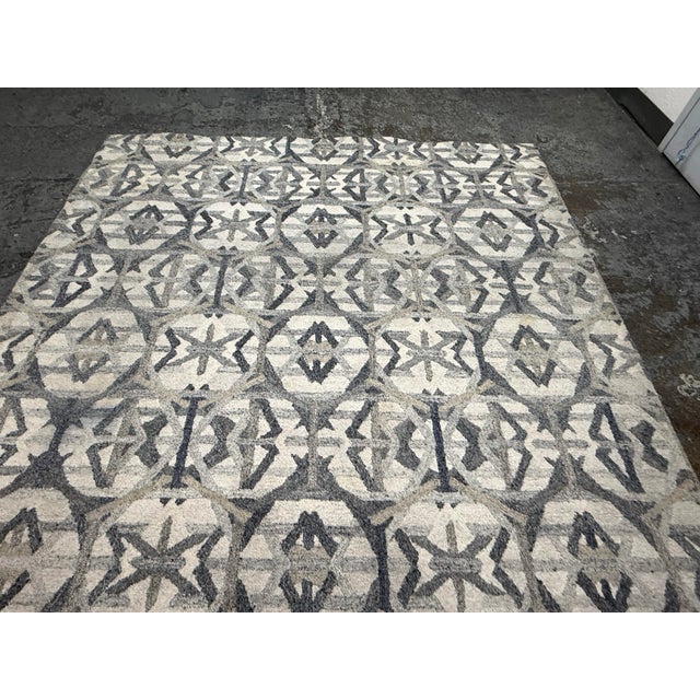 8ft 1in X 9ft 8in Crate & Barrel Pietro Terrazzo Geometric Area Rug, Gray For Sale - Image 9 of 12