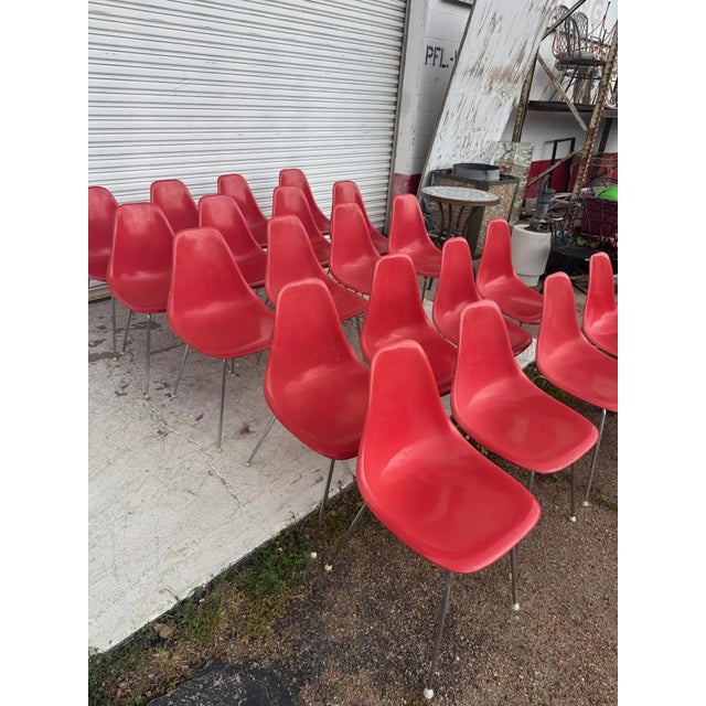 Late 20th Century Attributed to Eames Fiberglass Shell Chairs Burke For Sale In Houston - Image 6 of 6