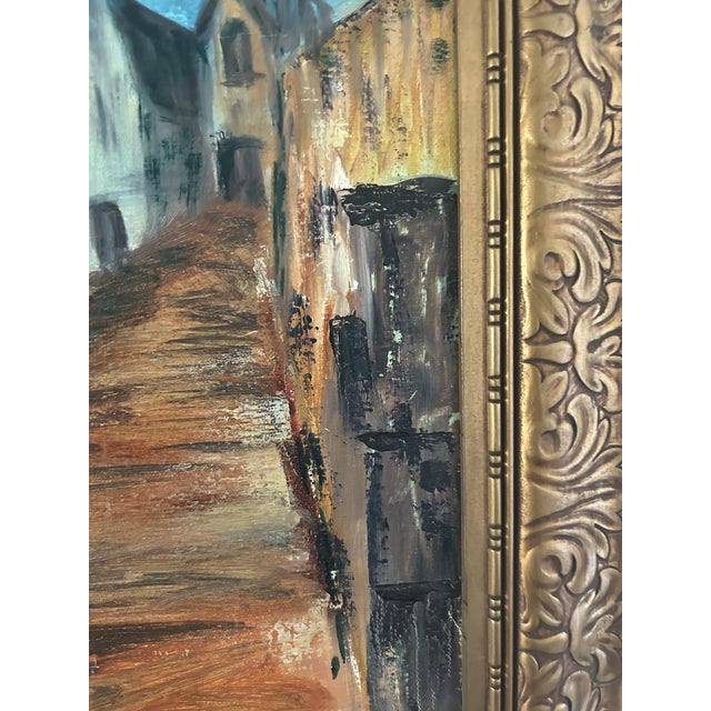 Mid-Century Modern 1960s Original Mid Century Painting of a Nautical Scene. It Is Framed in a Gold Frame. For Sale - Image 3 of 8