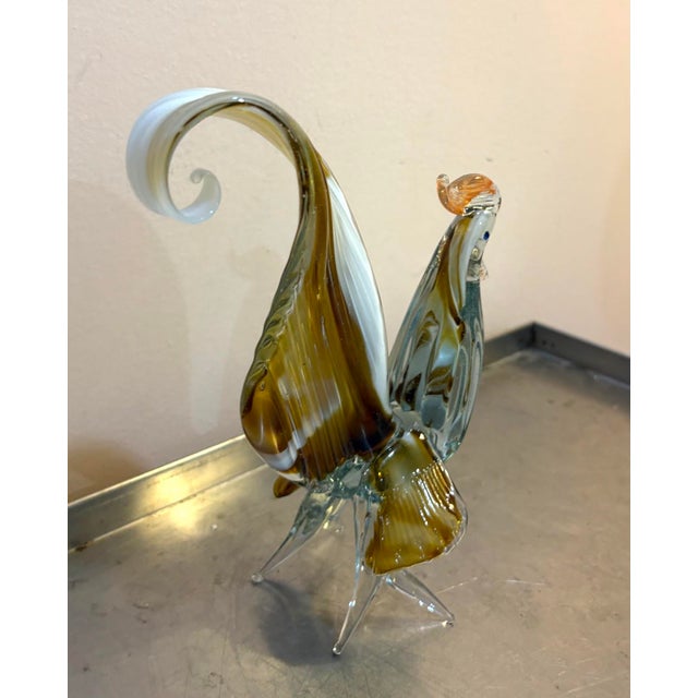 1950s-60s Murano glass rooster sculpture/figurine. Excellent condition.