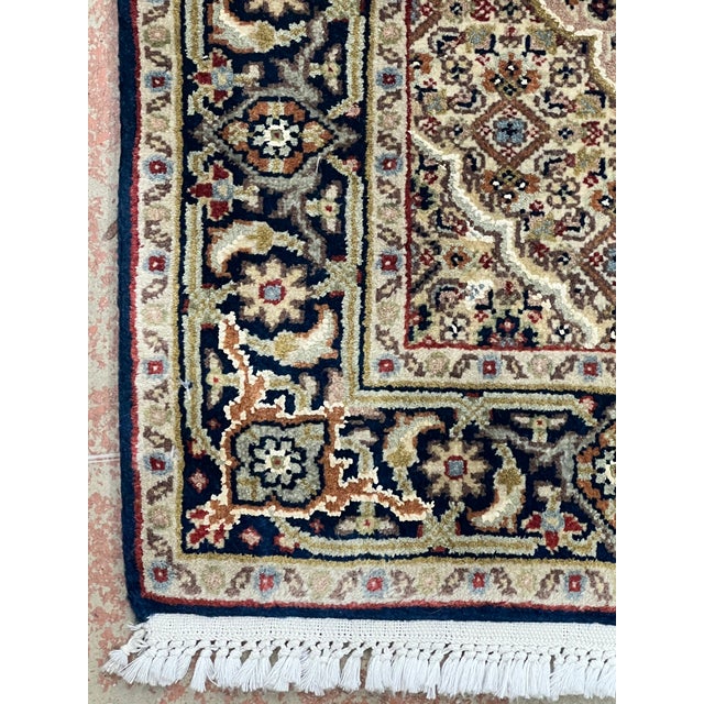 1980s Vintage Persian Tabriz Mahi Fish Wool Rug 2’7” X 4’1” For Sale - Image 5 of 5