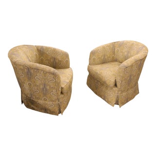 Vintage Mid Century Swivel Chairs- A Pair For Sale