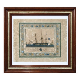 Giovanni Giuseppe Allezard, Swedish 84-Gun Ship, 1920s, Wood and Paper For Sale