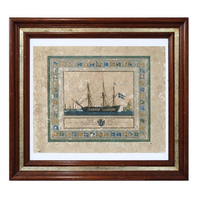 Giovanni Giuseppe Allezard, Swedish 84-Gun Ship, 1920s, Wood and Paper For Sale