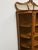 French Country Antique Tiger Oak Curved-Glass China Cabinet With Carved Lion Motifs & Mirrored Crown For Sale - Image 3 of 5