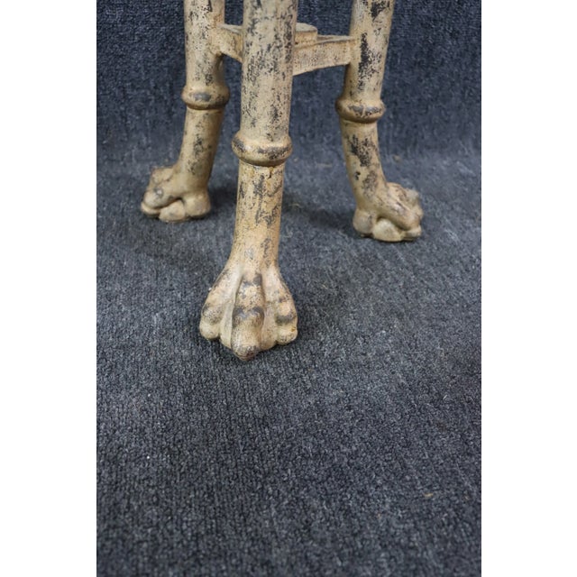 Maitland Smith Distressed Cream Painted Lion Mask Pedestal For Sale In Philadelphia - Image 6 of 7