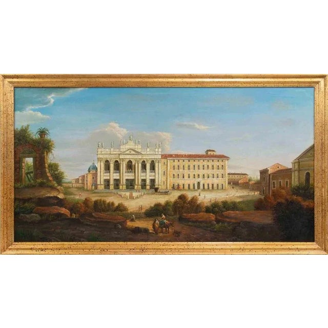 Ancient View of San Giovanni in Laterano, Painting, Early 20th Century For Sale - Image 8 of 8