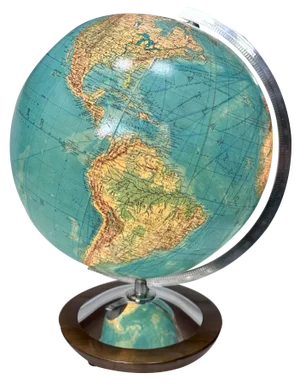 Illuminated Model Duo Table Glass Globe with Chrome-Plated Semi-Meridian by Paul Oestergaard for Columbus Verlag, West-Germany, 1950s
