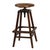 Antique 1910s 30" Tall Industrial Architect's Draftsman Stool - Adjustable Wood & Cast Iron Swivel Seat For Sale - Image 4 of 18
