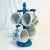 This set of 4 Coffee Mugs hand on a newly painted wood mug tree from the Mid-Century. The Mugs feature a lovely flora...