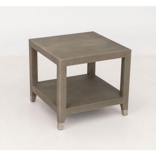 Animal Skin Restoration Hardware "Graydon" Side Table For Sale - Image 7 of 9