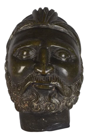 Carved Stone Vintage Classical Greek Head Sculpture