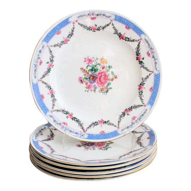 Mid 19th Century Ovington Bros Luncheon Plates Staffordshire, England Set of 6 For Sale