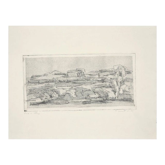 Landscape - Original Etching by Fiorella Diamantini - 1962 1962 For Sale