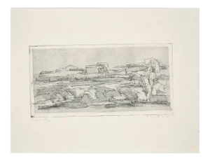 Landscape - Original Etching by Fiorella Diamantini - 1962 1962