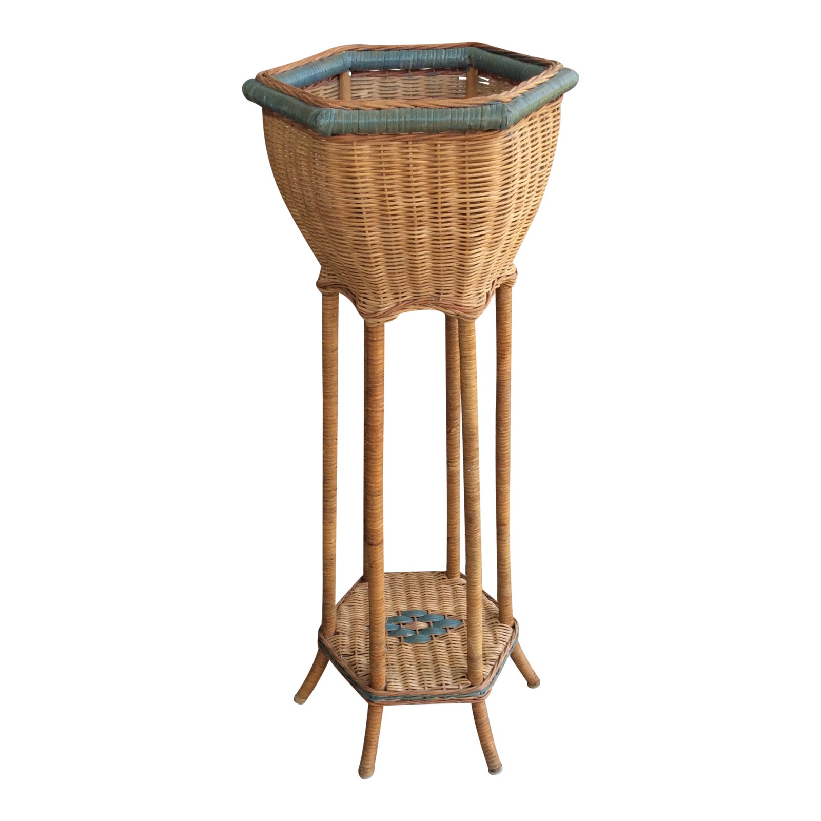 Vintage Wicker Rattan Plant Stand Chairish