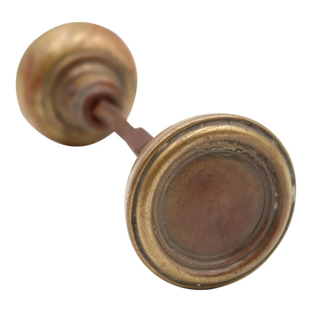 Pair of Vintage Concentric Brass Passage Door Knobs For Sale