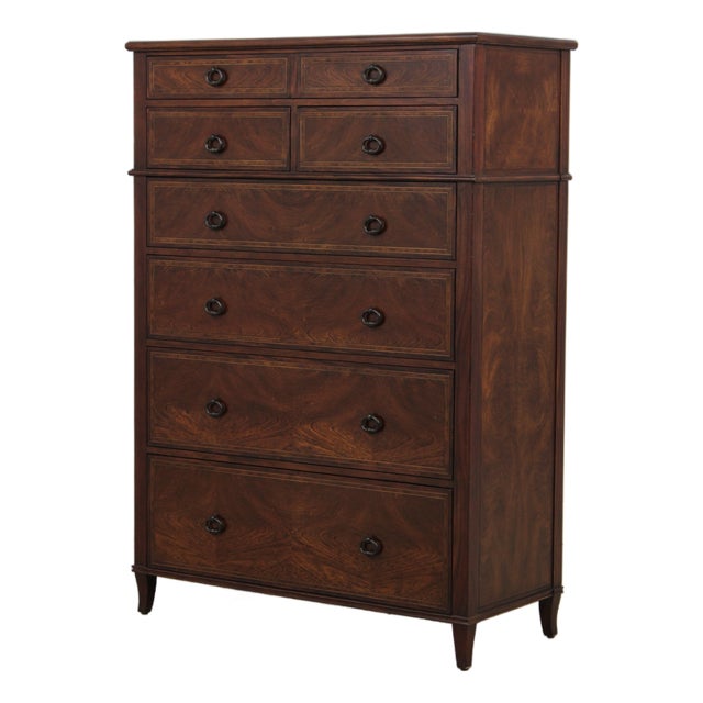Theodore Alexander 7 Drawer Mahogany High Chest For Sale