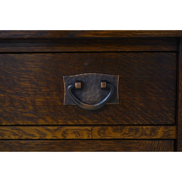Wood Stickley Mission Oak 1 Drawer Console Server Cabinet For Sale - Image 7 of 18
