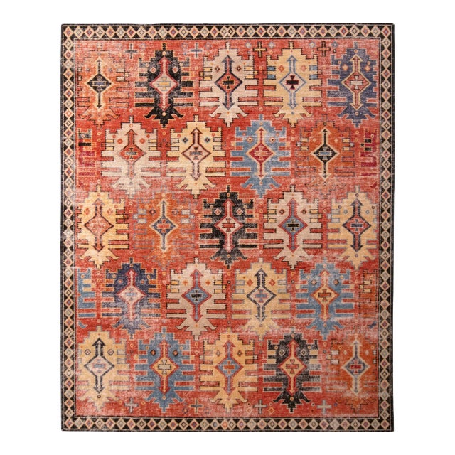 Rug & Kilim’s Distressed Homage Rug in Red, 10x14 For Sale