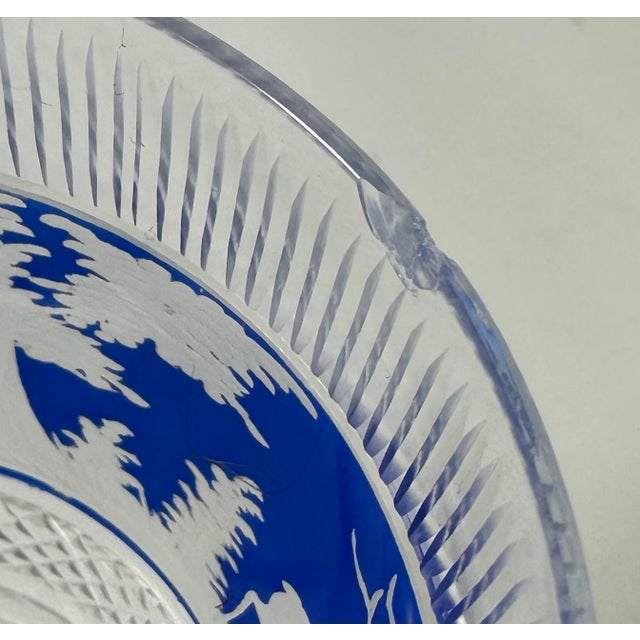 Transparent Mid 19th Century Bohemian Blue Overlay Cut Glass Goblets - Set of 10 For Sale - Image 8 of 12