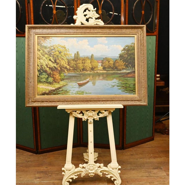 French Artist, Impressionist Landscape, 1980s, Oil Painting, Framed For Sale - Image 9 of 9