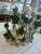 Delightful PAIR of vintage Ivy Tole Candleholders with Glass Hurricanes Creamy white with bright green climbing ivy and...