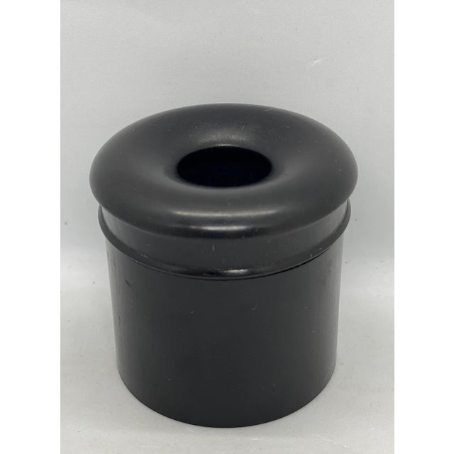 Edwardian English Ebony Wood Vanity Hair Receiver. This lovely piece is in excellent condition with minor scratches as a...