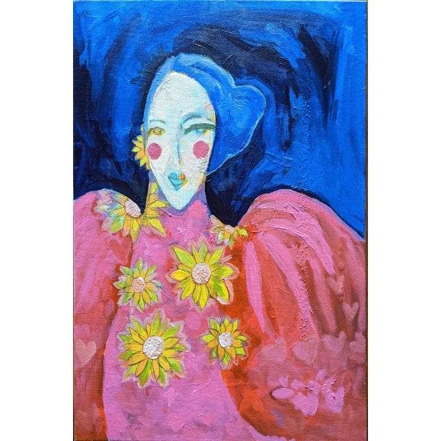 Contemporary Fauvist Abstract Portrait Mixed-Media Painting of a Woman For Sale - Image 13 of 13