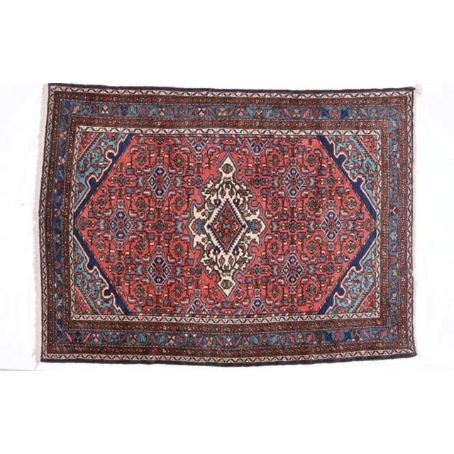 Salmon 1930s Persian Hamadan Rug, 5' X 6'9" For Sale - Image 8 of 8