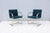 1990s Ludwig Mies Van Der Rohe Brno Flat Bar Chairs in Blue Fabric by Gordon, a Pair For Sale - Image 5 of 18