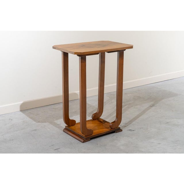 French Art Deco Side Table in Walnut, 1930s For Sale - Image 9 of 9