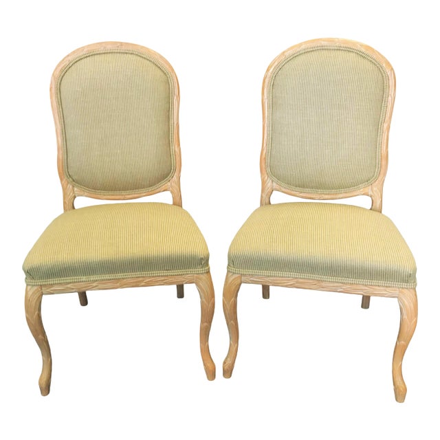 Vintage Italian Wheat Sheath Chairs in the Style of Serge Roche- a Pair For Sale