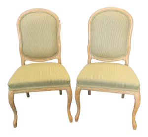 Vintage Italian Wheat Sheath Chairs in the Style of Serge Roche- a Pair
