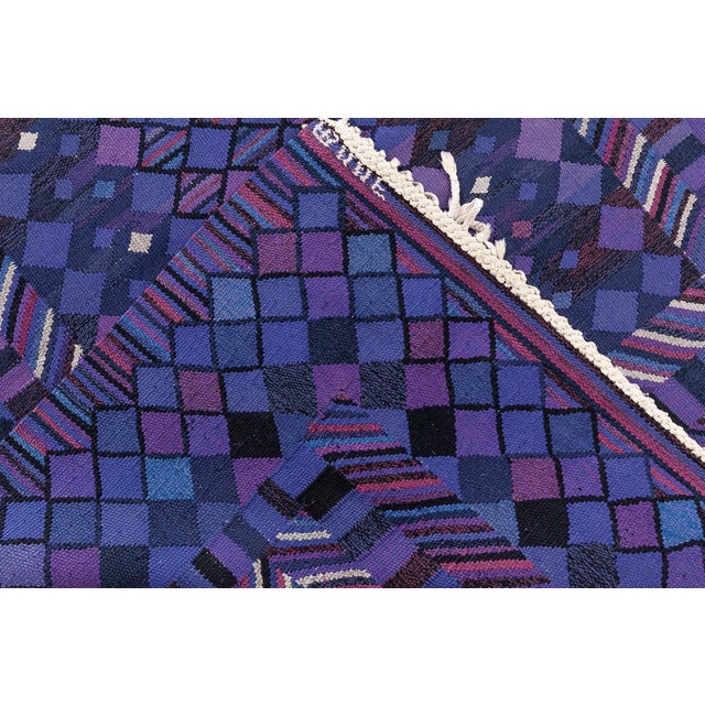 Vintage Scandinavian Blue Flatweave Rug by Märta Måås-Fjetterström, AB MMF For Sale In New York - Image 6 of 11