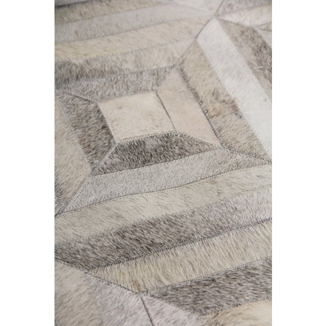 Contemporary Montgomery Patchwork Leather Silver/Multi Rug - 9'6"x13'6" For Sale - Image 3 of 6