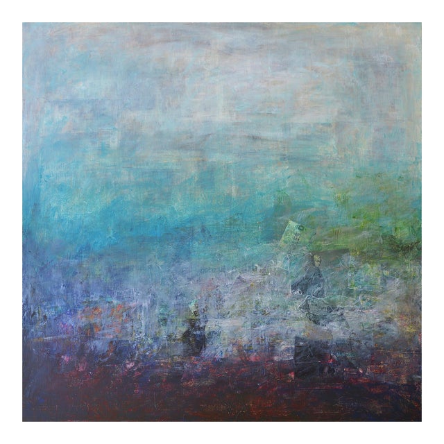 Contemporary Abstract Expressionist Oil Mixed-Media Painting | Chairish