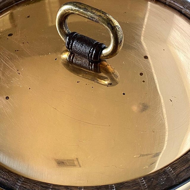 Mid 20th Century Mid Century Brown and Brass Ice Bucket For Sale - Image 5 of 6