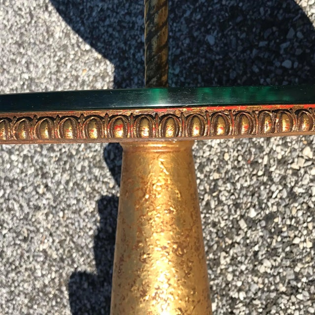 Gold Hollywood Regency Gold Leaf Side Table Floor Lamp by Nardini Studios For Sale - Image 8 of 12