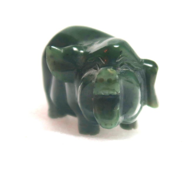 Late 20th Century Miniature Hand-Carved Piglet of Nephrite Jade For Sale - Image 16 of 18