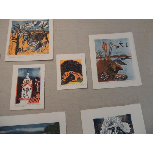 Collectors Gallery Wall Hand Painted Colorful Art - Set of 9 For Sale - Image 4 of 8